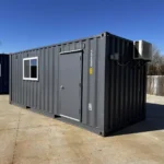 20 ft 20’ Slate Gray Shiplap 120V Shipping Container Office Minisplit
