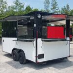 8.5' x 16' Black & White Food Concession Event Trailer