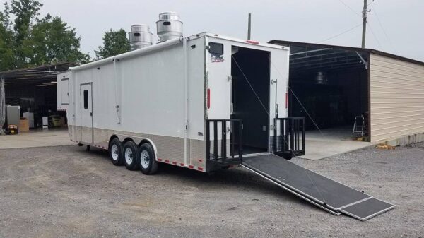 8.5' x 35' White Goose-neck Concession Food Trailer - Image 3