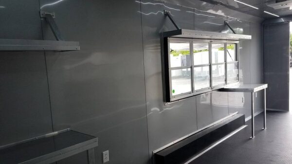 8.5' x 35' White Goose-neck Concession Food Trailer - Image 4
