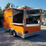 8.5' x 16' Orange Shaved Ice Concession Food Trailer