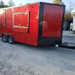 8.5' x 17' Red Concession Food Trailer