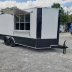 8.5' x 18' White Pizza Vending Concession Food Trailer