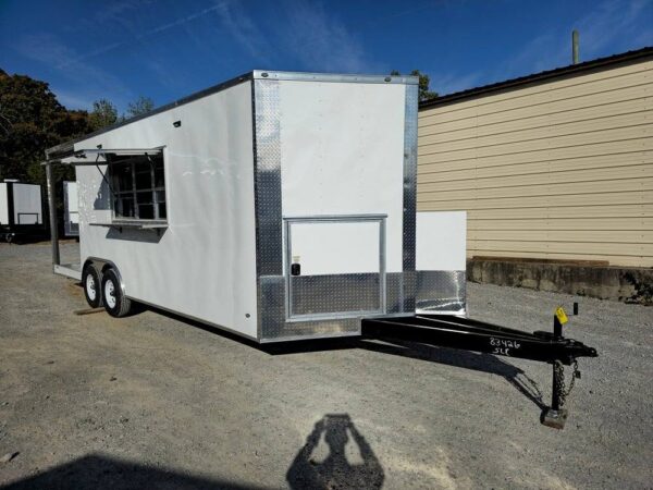 8.5' X 23' White Pizza Concession Trailer Vending