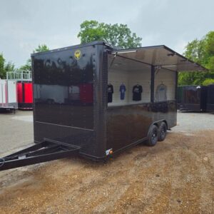 8.5' X 18' Concession Trailer Black Marketing Event T-Shirts