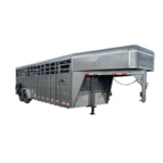 24ft Charcoal Gooseneck Livestock Trailer (2) 7K Axles