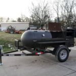 Smoker Trailer Pull Behind Wood 59"x 29" Charcoal Pit Wood Cage BBQ Cooker