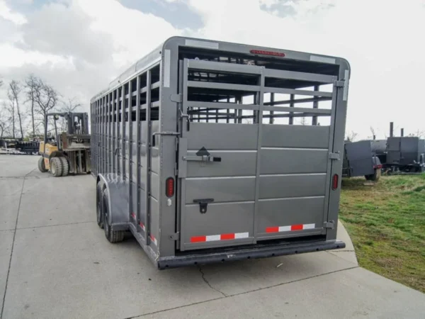24ft Charcoal Gooseneck Livestock Trailer (2) 7K Axles - Image 4