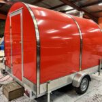 Red Custom Street Mobile Food Concession Trailer.