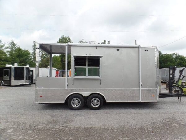 8.5' x 18' Arizona Beige BBQ Porch Concession Food Trailer - Image 2