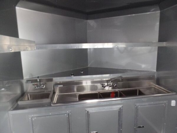 8.5' x 18' Arizona Beige BBQ Porch Concession Food Trailer - Image 3