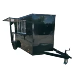 7' X 12' Black With Blackout Elite Porch Trailer With Built-In Sink