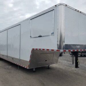 8.5' x 48' White Gooseneck Enclosed Trailer Storage