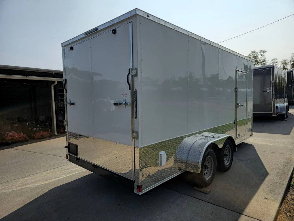 7' X 16' White Vnose Enclosed Trailer (2) 3,500lb Axles 7ft With Splash Guards - Image 2