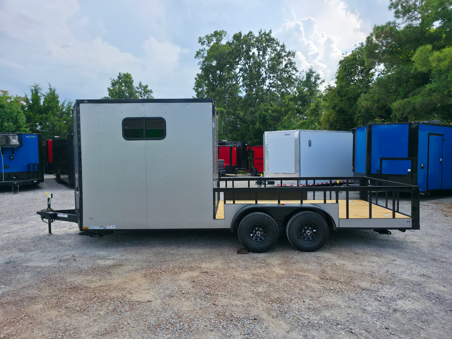 7' X 20' Silver With Blackout Custom Hybrid Trailer - Image 3