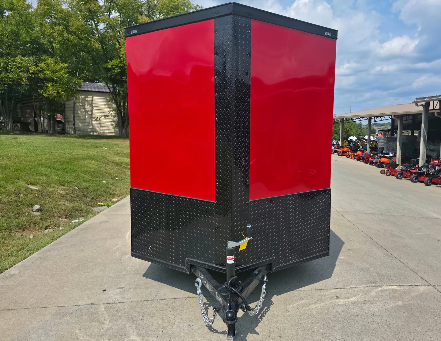 6x12 Enclosed Trailer Red V-Nose Blackout Package 3,500lb Axle Storage - Image 2