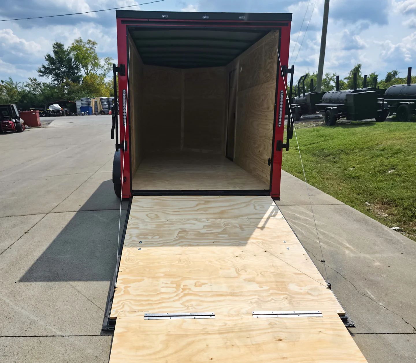 6x12 Enclosed Trailer Red V-Nose Blackout Package 3,500lb Axle Storage - Image 5