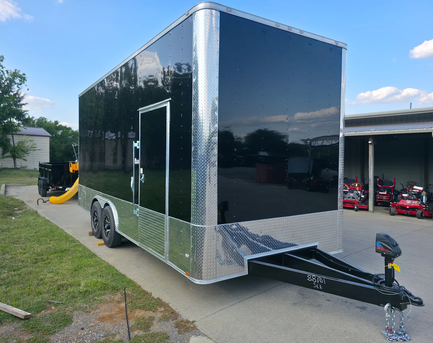 8.5x20 Enclosed Flat Nose with 9' Interior Height (2) 7,000LB Axles