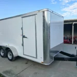 7x14x7 Enclosed Trailer White Flat Nose (2) 3500lb Axle
