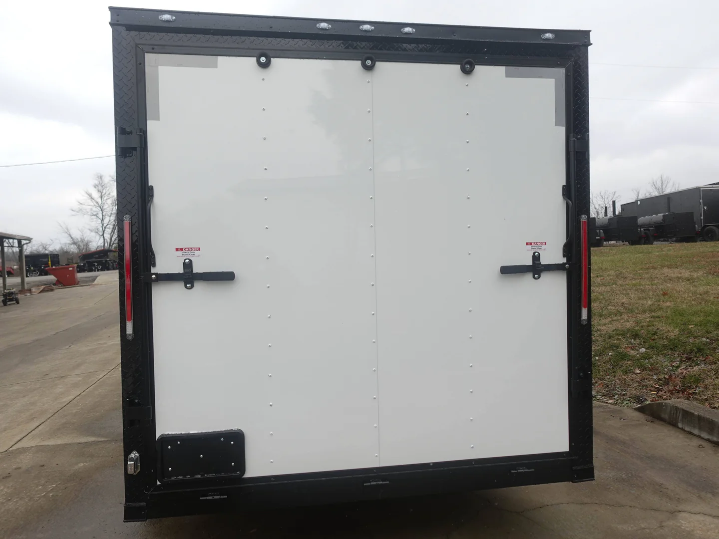 7x12 Enclosed Trailer White V-Nose Blackout Package 3,500lb Axle Storage - Image 3