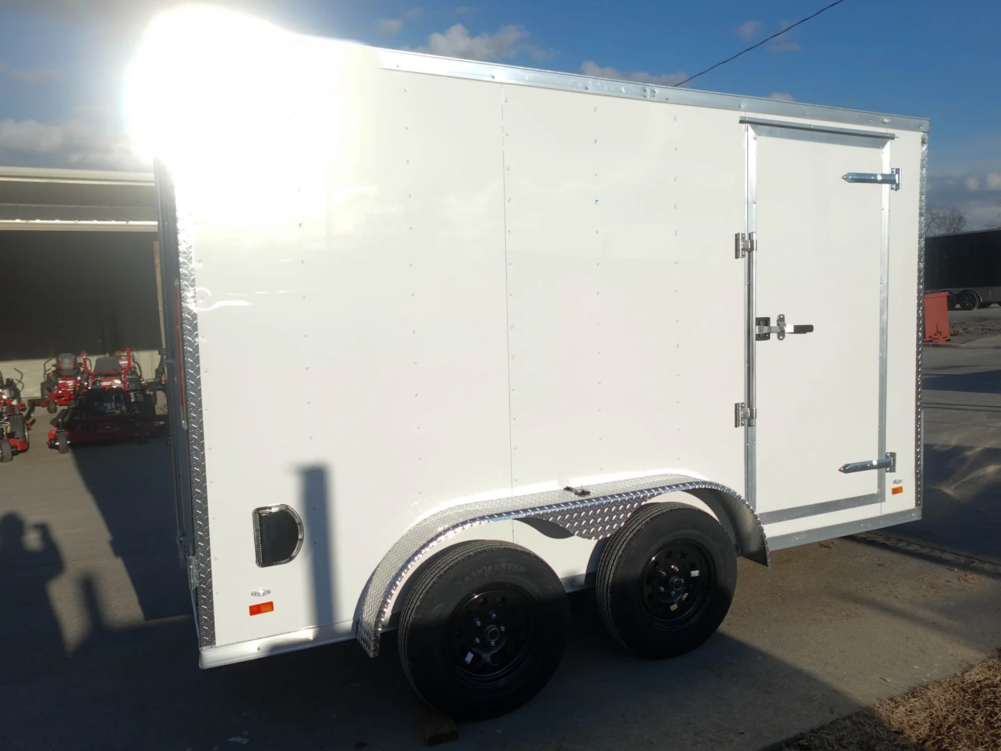 7x12 Tandem White V-Nose Enclosed Trailer - Image 3