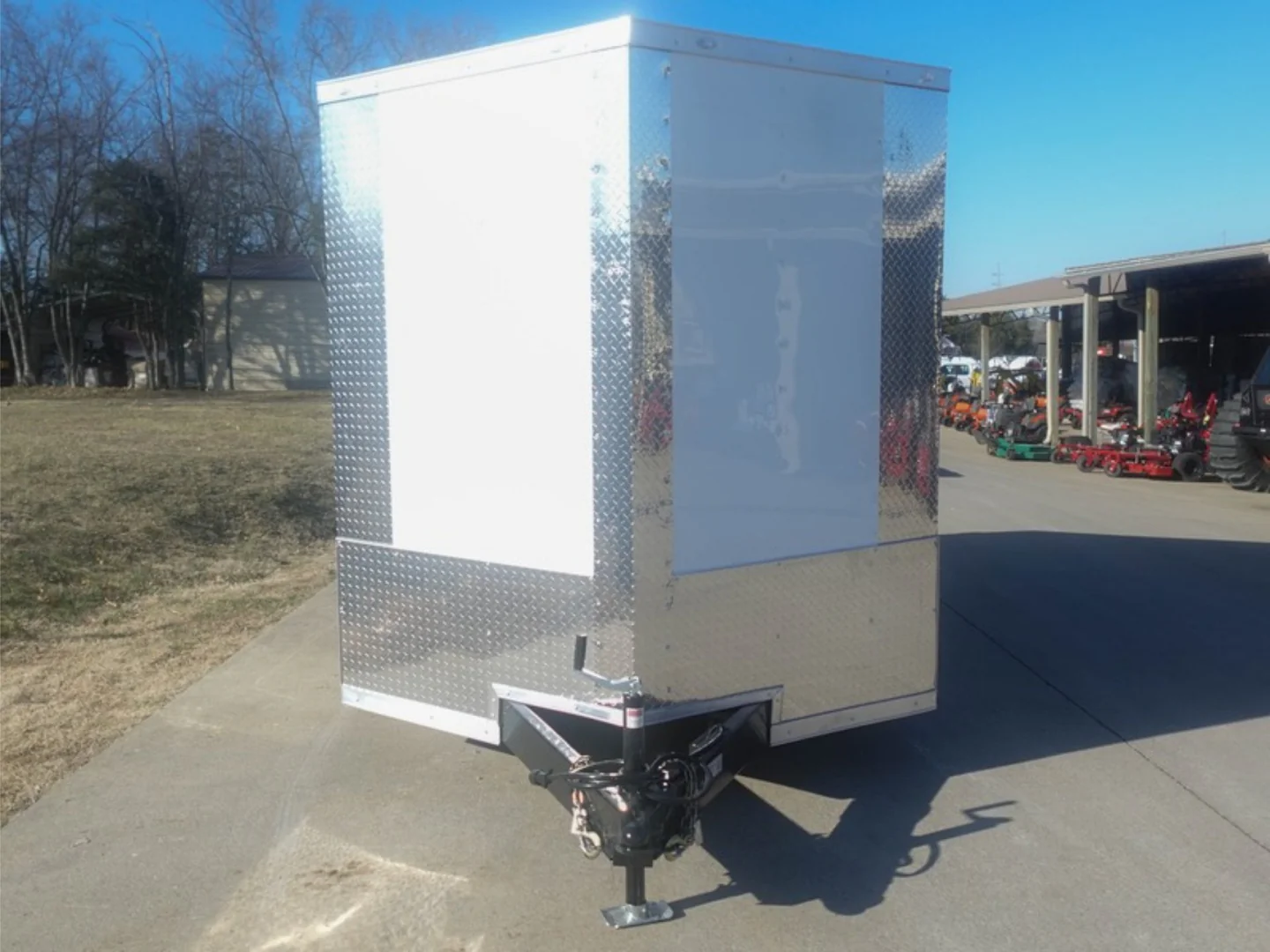 7x12 Tandem White V-Nose Enclosed Trailer - Image 4