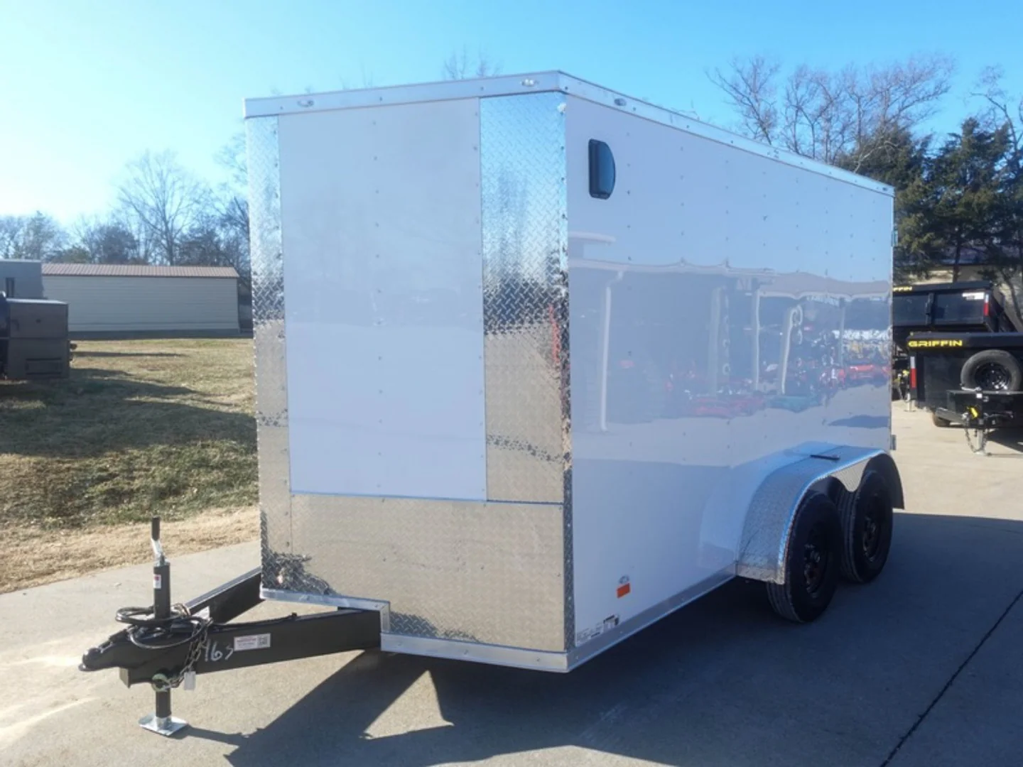 7x12 Tandem White V-Nose Enclosed Trailer - Image 2