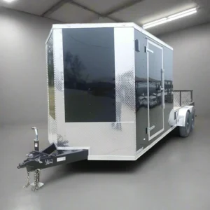 7x20 Black V-nose Hybrid Enclosed Trailer (2) 7K Axles