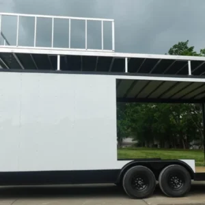 8.5x22 White Hybrid Enclosed Drone Trailer With 30 AMP Electrical Package & (2) 7K Axles