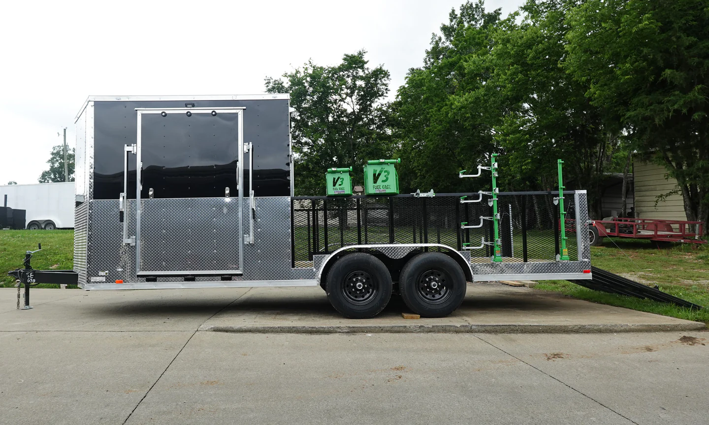 7x20 Black Hybrid Enclosed Trailer ATP Floor (2) 7K Axles