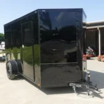 6x12 Enclosed Trailer Black V-Nose Blackout Package 3,500lb Axle Storage