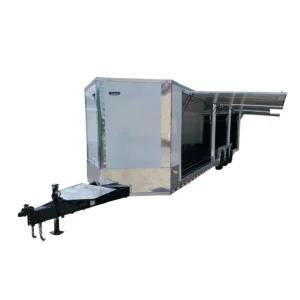 8.5' X 36' White Custom Enclosed Car Hauler (3) 7,000lb Spread Axles