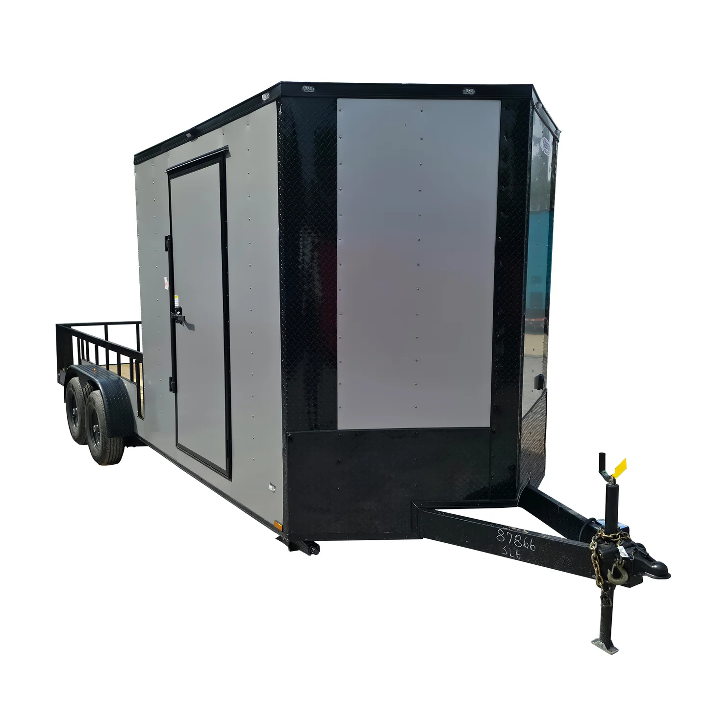 7' X 20' Silver With Blackout Custom Hybrid Trailer