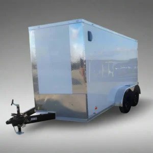 7x12 Tandem White V-Nose Enclosed Trailer