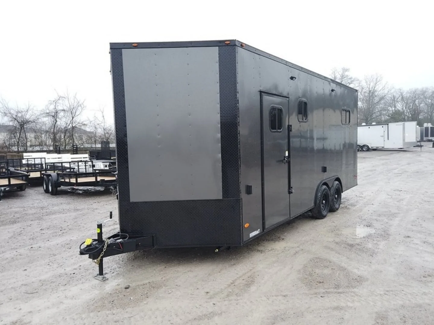 8.5' x 20' Charcoal Gray Custom Office Enclosed Trailer - Image 2