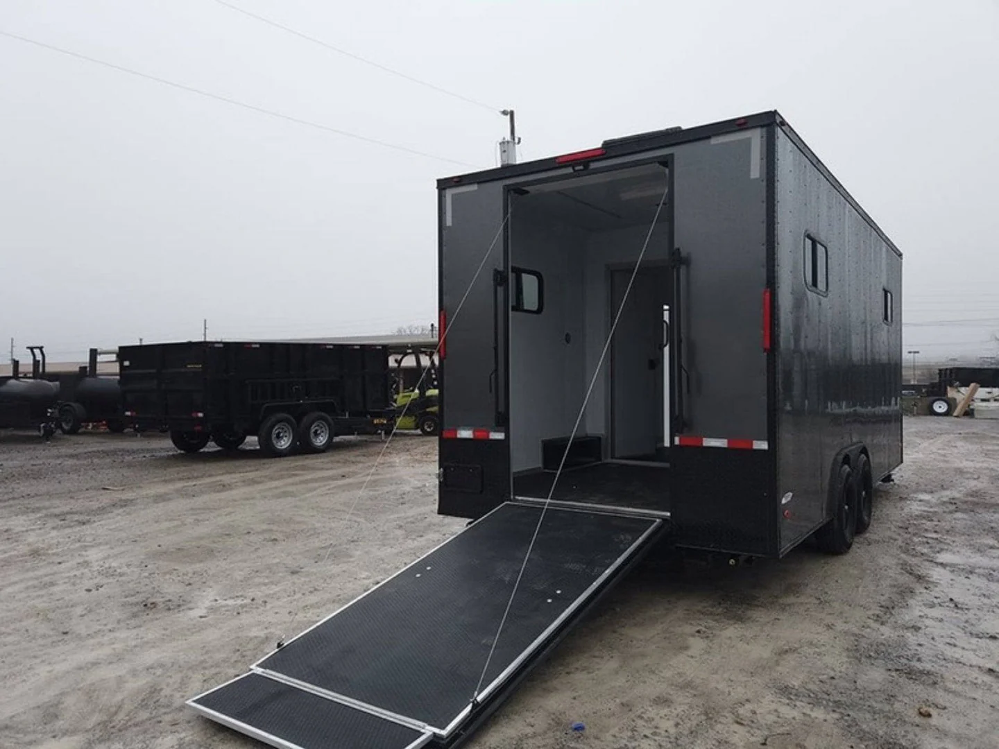 8.5' x 20' Charcoal Gray Custom Office Enclosed Trailer - Image 4