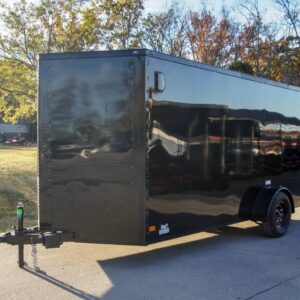 7x14 Enclosed Trailer Black V-Nose Blackout Package 3,500lb Axle Storage
