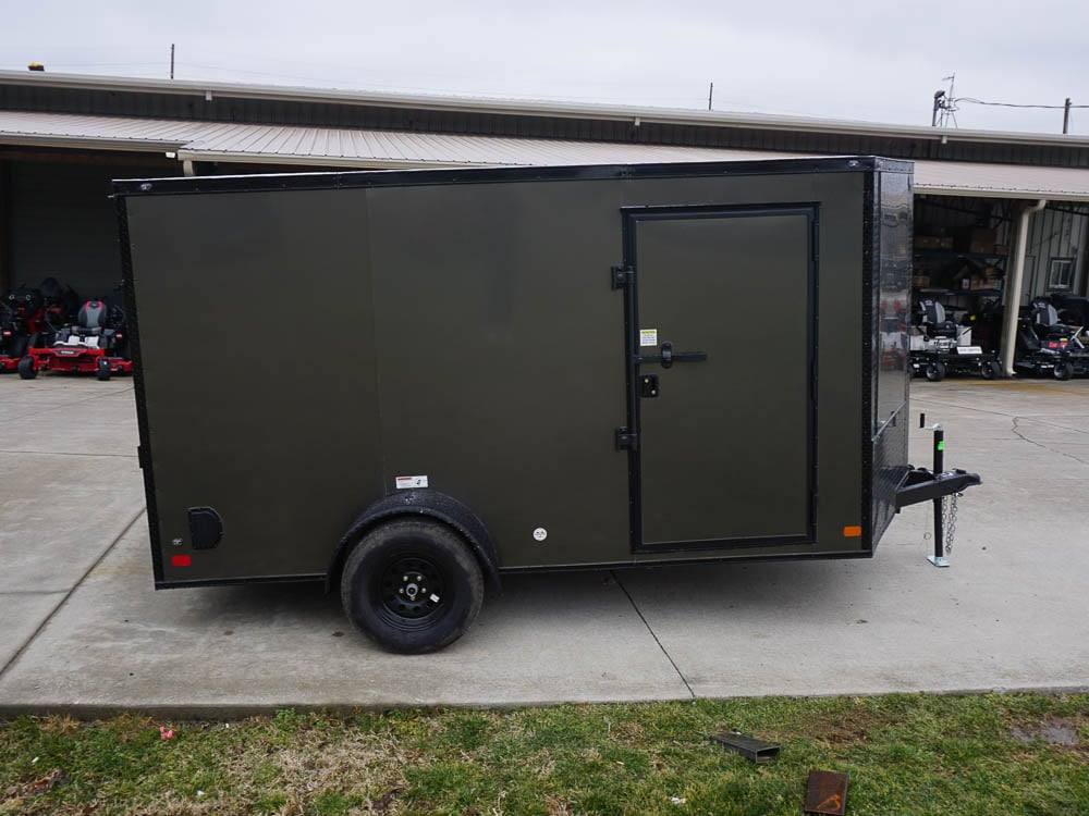 7x12 Enclosed Trailer Charcoal V-Nose Blackout Package 3,500lb Axle Storage - Image 4
