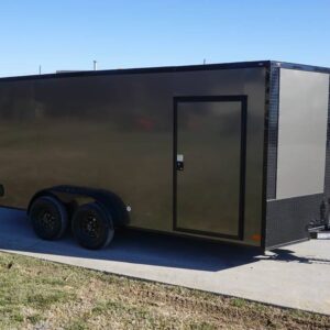 7x16 Enclosed Trailer Charcoal V-Nose Blackout Package Tandem Axle Storage