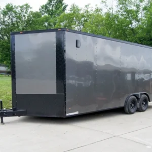 8.5x20 Charcoal Enclosed Trailer with Blackout Package (2) 5200lb Axles Storage