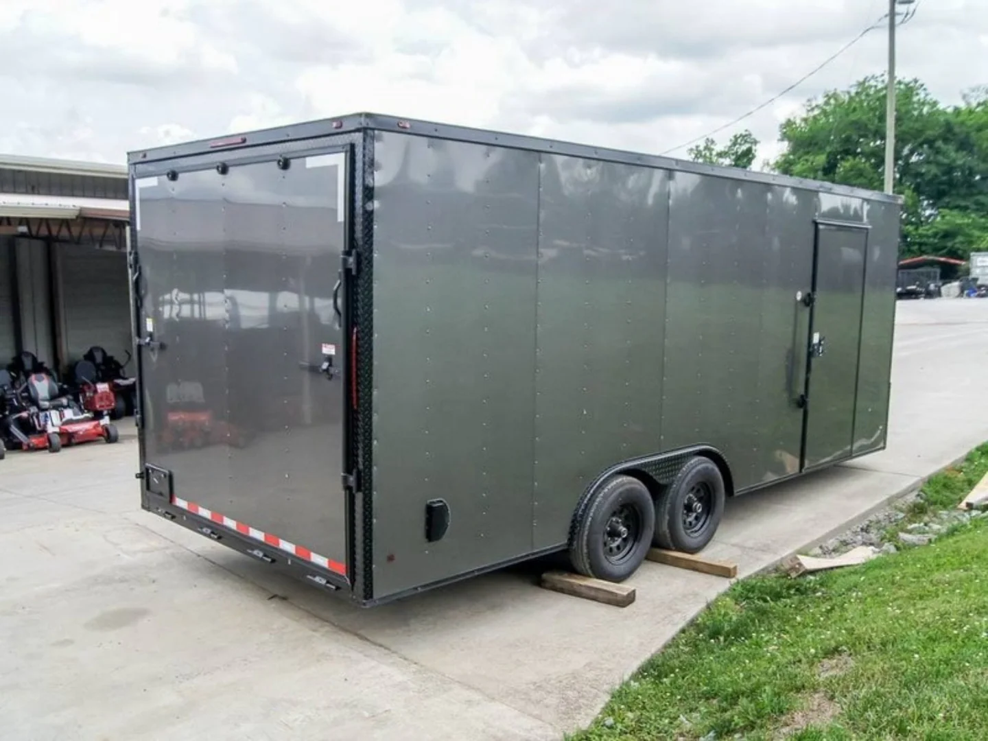 8.5x20 Charcoal Enclosed Trailer with Blackout Package (2) 5200lb Axles Storage - Image 3