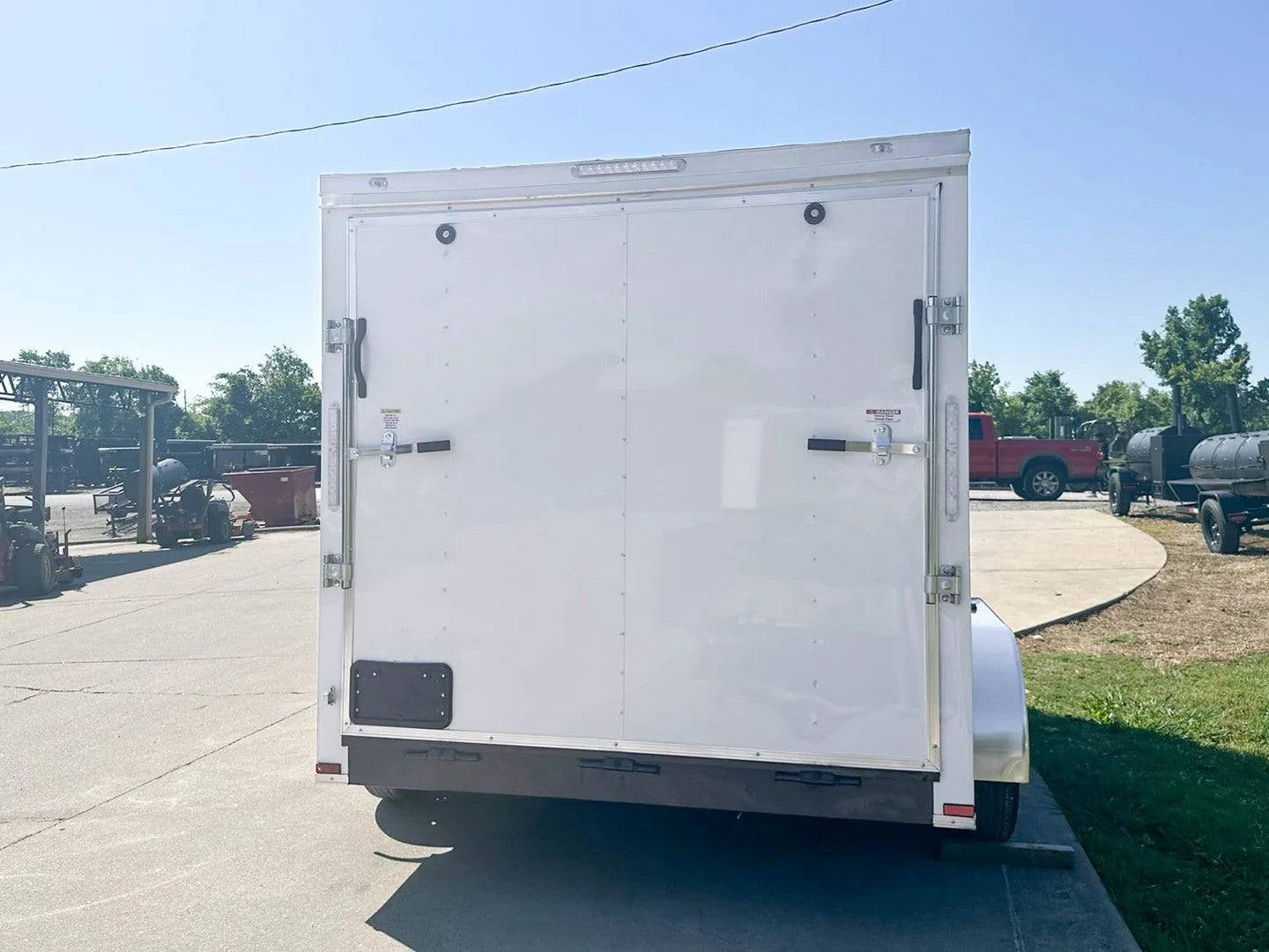 7x12 White V-Nose Enclosed Trailer (2) 3,500lb Axles Storage - Image 3