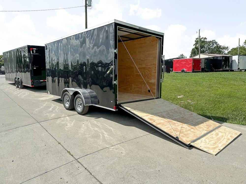 7x16 Black V-Nose Enclosed Storage Trailer (2) 3,500lb Axles - Image 4