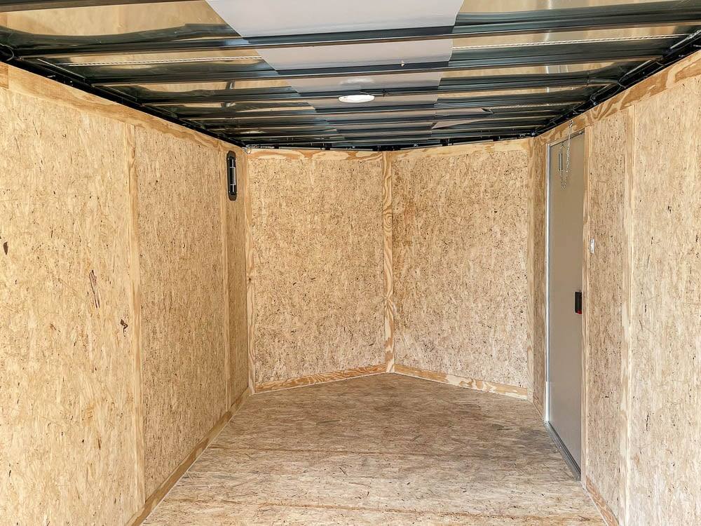 7x14 Enclosed V-Nose Trailer Silver with Ladder Racks (2) 3,500lb Axles Storage - Image 6